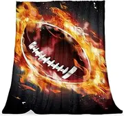Throw Blanket,Soft Blankets and Throws,American Football and Fire,59x51.1 in