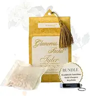 Worldwide Nutrition Bundle: Tyler Candle Company Dryer Sheet Sachets Tyler Scented - Glamorous Reusable Dryer Sheets - 1 Pack, 4 Sachets, Dryer or Home Sachet and Multi-Purpose Key Chain