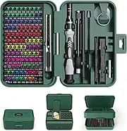 Precision Screwdriver Sets 132-Piece with 108 Magnetic Drill Bit Set Repair Tool for Computer, Laptop, Phone, PC, Tablet, Watch, Game Console (Green)