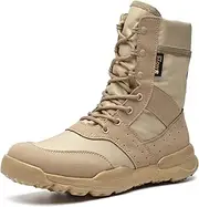 [ZHENSI] Hiking Boots Mens Lightweight Outdoor Boots Side Zip Non-Slip Camping Travel Trekking Shoes