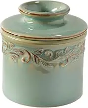 Butter Bell - The Original Butter Bell Crock by L Tremain, a Countertop French Ceramic Butter Dish Keeper for Spreadable Butter, Antique Collection, Sea Spray