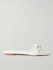 [Chloé] Chloé - Mae Buckle-embellished Leather Slides - Ivory - IT39 IT 39 Ivory