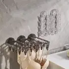 Punch-Free Socks Drying Rack Wall Mounted Towel Hung Hook Bathroom