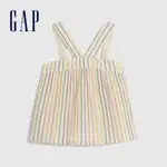 GAP 女童裝 輕薄一字領吊帶上衣-彩色條紋(664327)