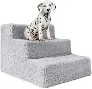 AIMALL 3 Steps Pet Stairs Portable Cat Dog Ladder w/Cover Step Ramp Climb for Pup Play, 17.7x13.8x11.8 Inches, Supports up to 44lbs