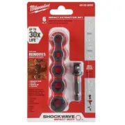 Milwaukee Shockwave IMPACT DUTY 6-PC. EXTRACTOR SET 3/8" Drive + Socket Adapter