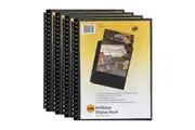 4PK Marbig 20-Pocket A4 Refillable Clearview Document Display Book - Black
