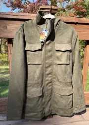 NWT Robert Graham Men’s XL Cargo Field Jacket Coat Olive Green NEW XLarge NEW
