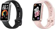 [Huawei] Band 10 Bundle (Matt Black and Pink),Fitness Tracker, 14-Day Battery Life, 1.47" AMOLED Display, Emotional Wellbeing Assistant, Sleep Analysis,Waterproof, Compatible with iOS&Android