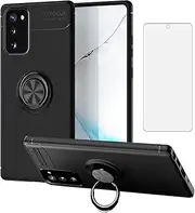 [Asuwish] Phone Case for Samsung Galaxy S21 FE Gaxaly S 21 FE 5G with Tempered Glass Screen Protector Cover and Cell Accessories Ring Holder Kickstand Slim Glaxay S21FE5G UW S21FE 21S G5 Women Men Black