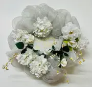 Home Decor Handcrafted Here Comes The Bride Wedding Shower Mesh Ribbon Wreath