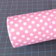 Pink Polka Dot Thermoflex Fashion Patterns 12" x 3' (3 feet) Roll, HTV