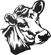 Metal Wall Art with Cat , Wall Art with Animal Head Made of Metal, Sheep Head Wall Art, Abstract for Home: Iron Cow with Big Ears, Goat, Horned Cow, Cat, Hippo Figures