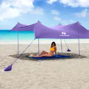 Red Suricata Family Beach Sun Shade Canopy - Purple