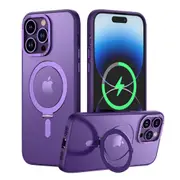 Magnetic Case for iPhone 13 14 Pro Promax Plus Shockproof Cover Screen Protector -Purple