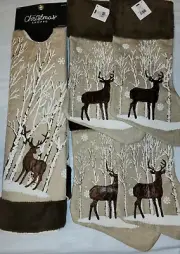 48" Tree Skirt & 4 Christmas Stockings - Deer Brown Rustic Hobby Lobby Farmhouse