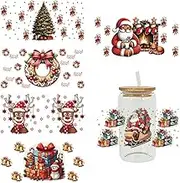 16OZ UV DTF Transfer Sticker Waterproof Scratchproof Christmas Cute Design Sticker for Glasses Q8Z0 Mug Cup