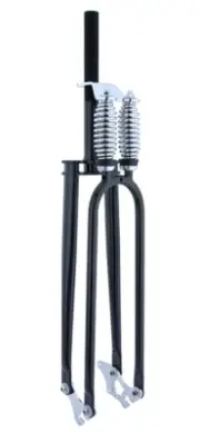 26" Dual Spring Fork Monark Style Black With 1" Thread Tube