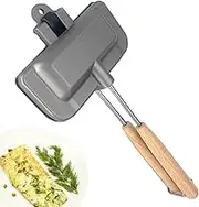 Double Sided Grill Pan - Non-Stick Coating Grill Pan Sandwich Toastie Maker Mold Frying Pan with Heat-Resistant Handles Barbecue Tray Breakfast Frying Pan for Toaster Breakfast Omelette