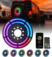 Dual Ring Dancing RGB LED Spare Tire Brake 3rd Wheel Light for 07-18 Jeep JK JKU (for: Jeep)
