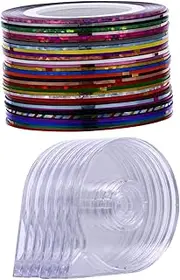 WRITWAA 1Set Nail Striping Tape DIY Nail Art Supplies with Dispenser for Stylish Nail Decoration Self Adhesive Lines for Manicure Pedicure for Parties Events