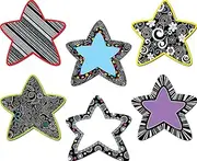 Creative Teaching Press 6-Inch Designer Cut-Outs, BW Stars (6484)