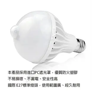 【9%點數】人體感應LED燈泡 現貨 當天出貨 E27 自動感應 紅外線 緊急照明 5W 7W 9W 12W【coni shop】【限定樂天APP下單】