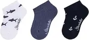 [Sterntaler] Trainer Socks Pack of 3 Sharks - Baby and Children's Socks with High Cotton Content - Boys Socks - Maritime Colours, Patterns and Designs - Value Pack Stockings