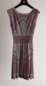 CHANEL COCO Mark Charm Sleeveless Dress Women Size 38 Black Red White from JP