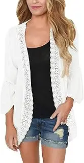 [Camisunny] Summer Tops Cardigan for Women Casual Loose Flower Print Sexy Beach Bikini Cover Up Bright Green Medium