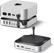 [UGREEN] Mac mini M4 Dock, 11-in-1 USB C Hub with 8TB M.2 NVMe Enclosure 10Gbps, 5X USB-A and 2X Type C Data Ports, SD/TF Card Slot, Docking Station & Stand for Mac mini M4/M4 Pro