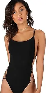[Generic] Women's Sleeveless Scoop Neck Strappy Backless Bodysuit