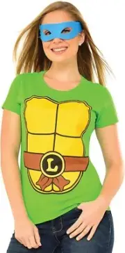 Leonardo Shirt Mask TMNT Ninja Turtles Fancy Dress Up Halloween Adult Costume