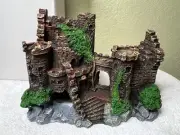 Aquarium Castle Fish Reptile Tank Landscaping Ornament Hiding Cave Resin