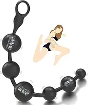 Vibrating Anal Beads Anal Toys,Insertable Silicone Long Butt Plug Prostate Massager with 10 Vibration Modes 3 Motors 6 Beads, Adult Toys Anal Trainer Sex Toy Sex Toys for Men Women Couples