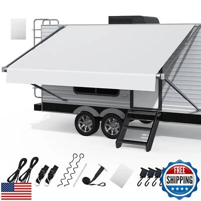 RV Awning Fabric Replacement, Upgraded 19oz Heavy Duty Material with Awning T