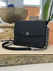 Tory Burch Robinson Black Saffiano Convertible Shoulder Bag Crossbody 154317