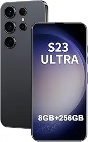 [XUANMEIKE] Unlocked Phone S23 Ultra Android Phone 8-core 8GB+256GB Cell Phone 6.8 inch HD Screen Mobile Phone 108MP+48MP Camera 6800 mAh Battery 4G Dual SIM (Titanium Black)