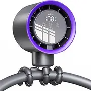 ZZJTPA Portable Stroller Fans, LED Indicator Portable Fan with 4 Speed, Small Clip on Fan with 3 Light, Rechargeable Mini Personal Fan