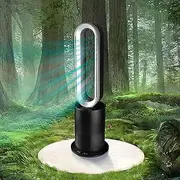 Angelo 3 in 1 Bladeless Fan, 1950W Ceramic Fan Heater, Airflow Purifying Fan, Remote Control Timer Oscillation Smart Fan (Black&Silver)