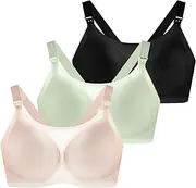 [MomWills] Nursing Bras for Breastfeeding, Seamless Ultra Comfort Breathable Maternity Bras, Natural Pregnancy Bras for Women