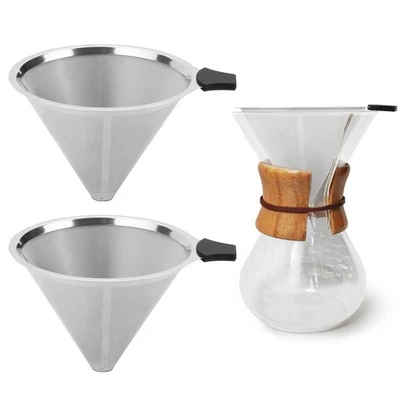2 Pack Coffee Filters Compatible with Chemex (6, 8, 10 cup) and Hario V60 02 ...
