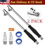 2×Dual Head Air Chuck 1/4" FNPT Straight Foot Lock On Truck RV Tire Inflate Chuc