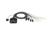 Aten 2 Port USB 2.0 DisplayPort Cable KVM Switch with Audio CS22DP-AT