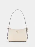 GUESS White Daryna Top Zip Shoulder Bag