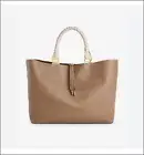 2.5k NWT Auth CHLOE Marcie Tote Bag Graine Leather Dark Nut Spacious