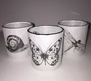 NWT Yankee Candle GLASS GARDEN PAPER Votive Holder SET OF 3