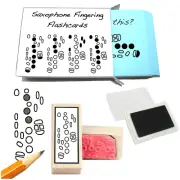 Saxophone teacher Gift set- Flashcards, Fingering Rubber Stamp & Black Ink Pad