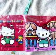 Vintage Sanrio Hello Kitty Drawstring Pouch Bag 1992 1995 Made in Japan New Red