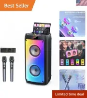 TWS Stereo Karaoke Speaker with Wireless Microphones for Home & Outdoor Fun